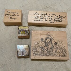 Wooden mothers/fathers Day Stamp lot